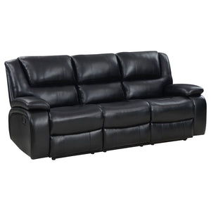 Coaster Camila 2-Piece Upholstered Motion Reclining Sofa Set Black