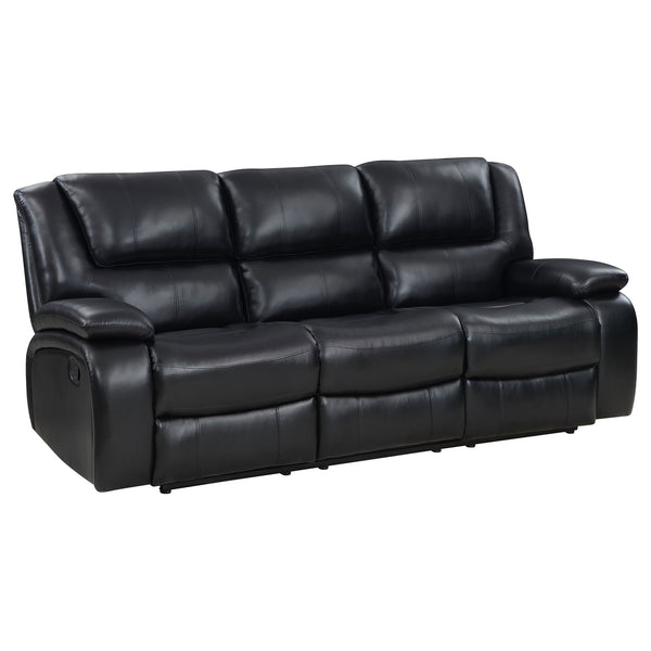 Coaster Camila 2-Piece Upholstered Motion Reclining Sofa Set Black