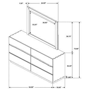 Coaster Winslow 6-Drawer Dresser with Mirror Smokey Walnut