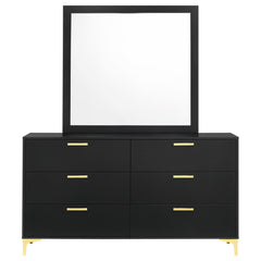 Coaster Kendall 6-Drawer Dresser with Mirror Black