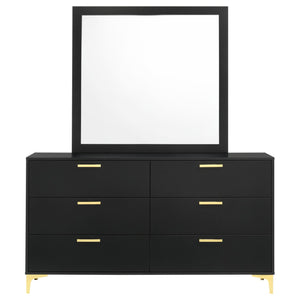 Coaster Kendall 6-Drawer Dresser with Mirror Black