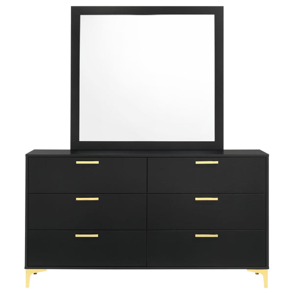 Coaster Kendall 6-Drawer Dresser with Mirror Black
