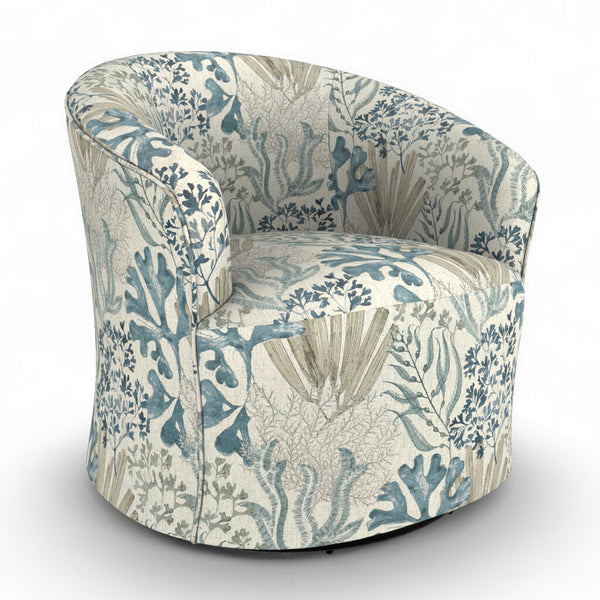 Best Home Kahlari Ocean Fabric Swivel Glider Barrel Chair