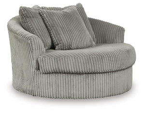 Lindyn Oversized Swivel Accent Chair Fog