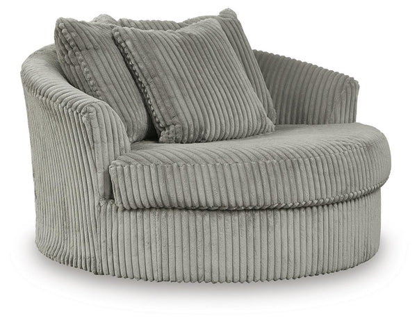 Lindyn Oversized Swivel Accent Chair Fog