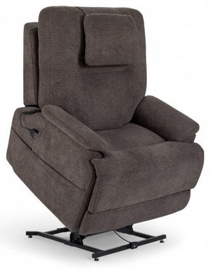 Flexsteel Zecliner Model 2+ Umber Fabric Power Lift Sleep Recliner with Power Headrest, Lumbar, Heat & Massage