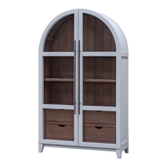 Furniture Source International Breya Accent Bookcase Cabinet in Vanilla