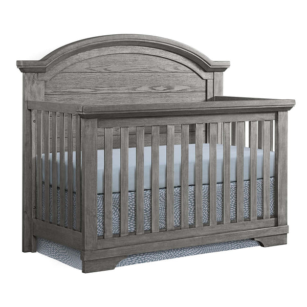 westwood baby foundry arch top convertible crib in brushed pewter