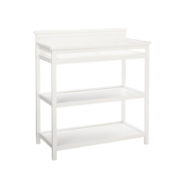 westwood baby emery changer shelves with pad in white