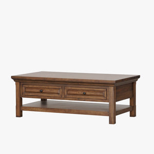 napa furniture hillcrest rectangular coffee table in rich brown