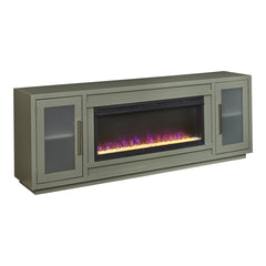 perry 84" fireplace console - sage green