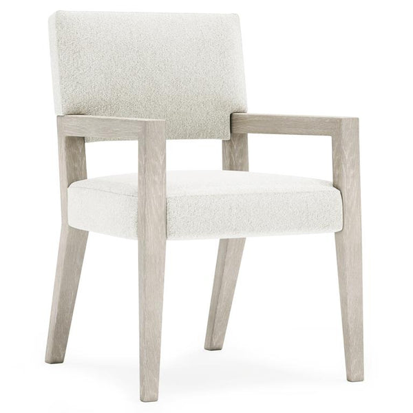 Bernhardt Tempo Upholstered Dining Arm Chair with Larza Finish