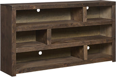 aspenhome mackenzie 73" highboy open tv console in sandy brown