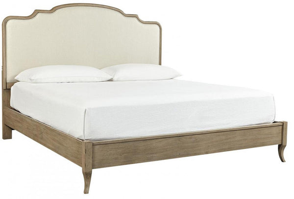 aspenhome provence queen upholstered headboard in patine