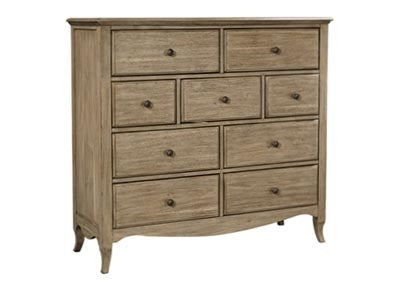 aspenhome provence tall chesser in patine