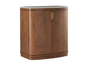 aspenhome caden bar cabinet with marble top in spiced caramel