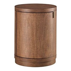 aspenhome caden round chairside table in spiced caramel