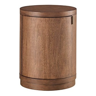 aspenhome caden round chairside table in spiced caramel