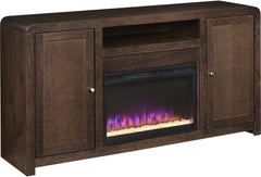 aspenhome cooper 66" fireplace console in dark cocoa