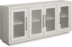 aspenhome perry 66" tv console with 4-doors in white
