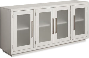 aspenhome perry 66" tv console with 4-doors in white