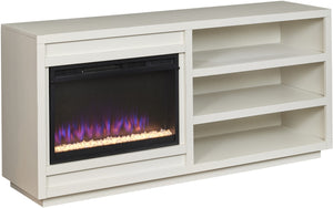 aspenhome perry 65" fireplace console in white