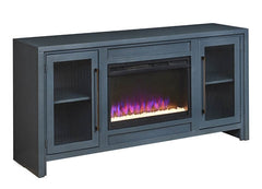 aspenhome tatum 66" fireplace console in black