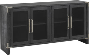 aspenhome quincy 66" tv console with 4-doors in vintage black