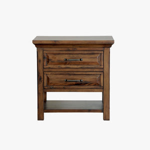 napa furniture hillcrest 2-drawer nightstand in rich brown