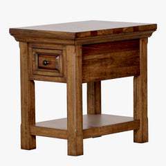 napa furniture hillcrest chairside table in rich brown