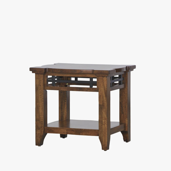 napa furniture whistler retreat chairside table in warm cherry