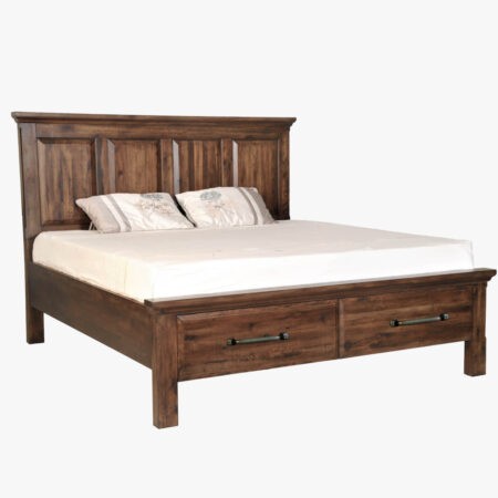 napa furniture hillcrest king complete storage bed in rich brown