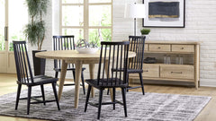 napa furniture aria round dining table & 4 side chairs set in natural sand