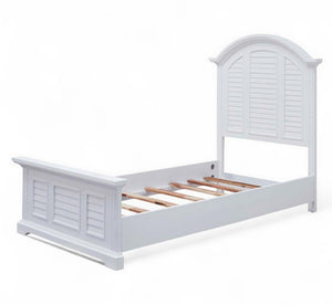 American Woodcrafters Heritage Coast Coastal White Twin Arched Panel Complete Bed
