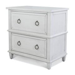 Seawinds Finn & Louise Point Breeze 2-Drawer Electrified USB Nightstand in Fresh White & Soft Grey Glaze