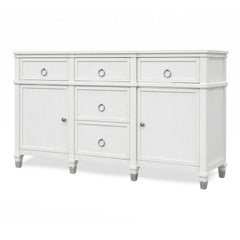 Seawinds Finn & Louise Point Breeze Credenza in Fresh White & Soft Grey Glaze