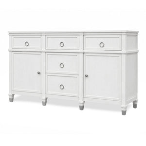 Seawinds Finn & Louise Point Breeze Credenza in Fresh White & Soft Grey Glaze