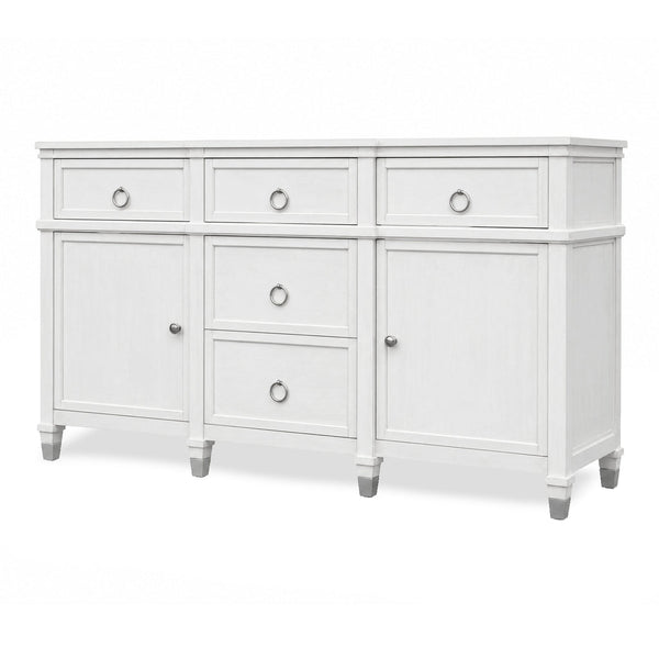 Seawinds Finn & Louise Point Breeze Credenza in Fresh White & Soft Grey Glaze