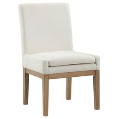 Steve Silver Aubrey Eggshell Fabric Dining Side Chair In Driftwood