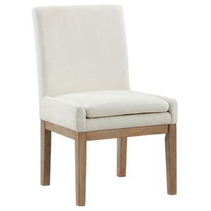 Steve Silver Aubrey Eggshell Fabric Dining Side Chair In Driftwood