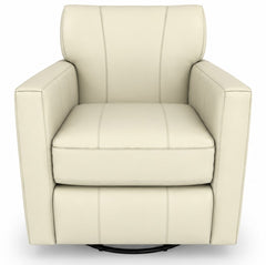Best Home Furnishings Caroly Leather Swivel Glider Chair Sea Salt