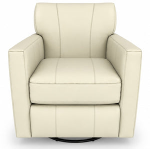 Best Home Furnishings Caroly Leather Swivel Glider Chair Sea Salt