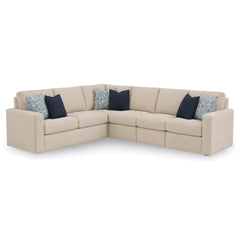 Flexsteel Collins Linen 4-Piece Fabric Stationary Sectional