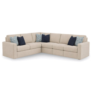 Flexsteel Collins Linen 4-Piece Fabric Stationary Sectional