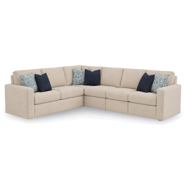 Flexsteel Collins Linen 4-Piece Fabric Stationary Sectional