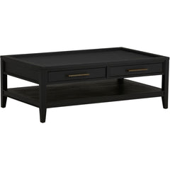 Aspenhome Camden 50-Inch Rectangular Cocktail Table in Domino Black