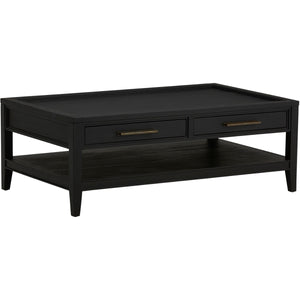 Aspenhome Camden 50-Inch Rectangular Cocktail Table in Domino Black