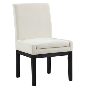 Steve Silver Aubrey Eggshell Fabric Dining Side Chair In Black