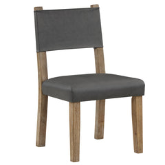 Steve Silver Aubrey Gray Vegan Leather Dining Side Chair In Driftwood