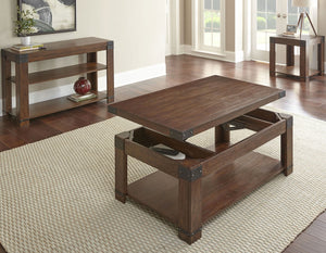 Steve Silver Arusha 3-Piece Lift-Top Cocktail Table & End Table Set In Medium Cherry